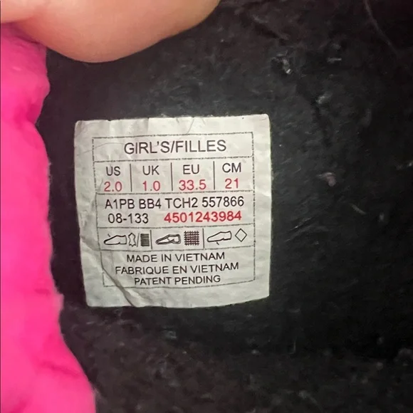 The North Face girls size 2 Alpenglow winter boots Fuchsia and Charcoal - Picture 2 of 10